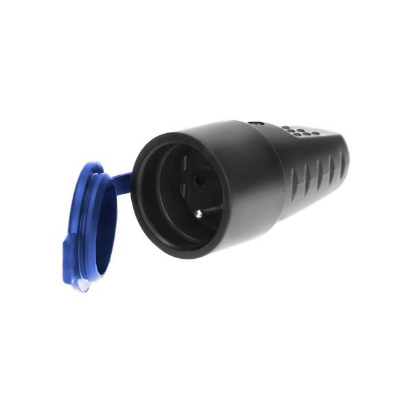 Rubber plug-in socket 2P+Z with grounding