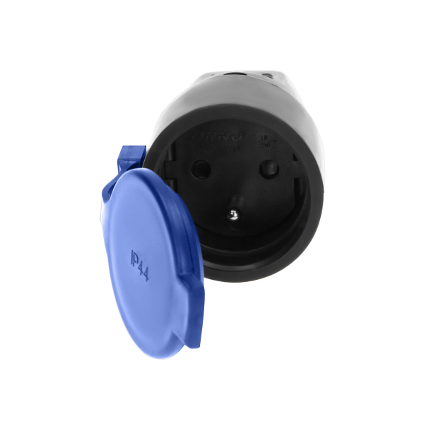 Rubber plug-in socket 2P+Z with grounding