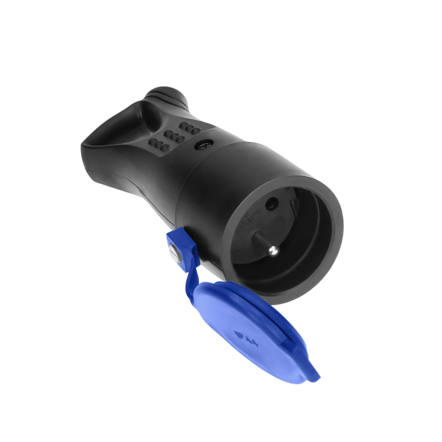 Rubber, plug-in socket with holder