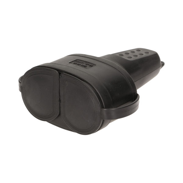 Double rubber plug-in socket with holder