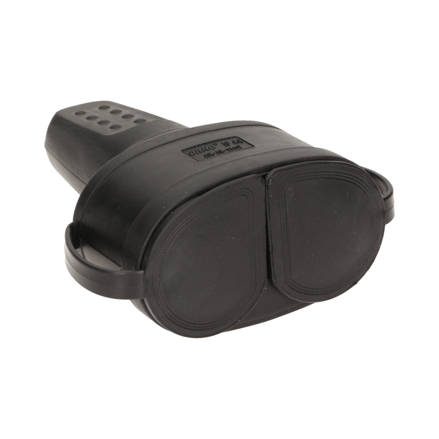 Double rubber plug-in socket with holder