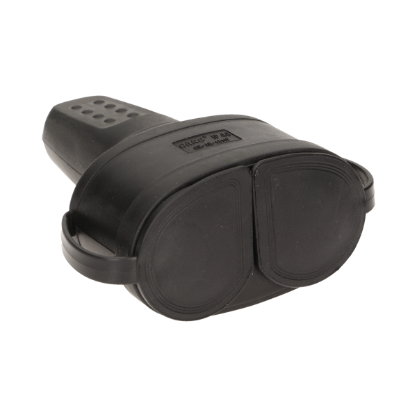 Double rubber plug-in socket with holder