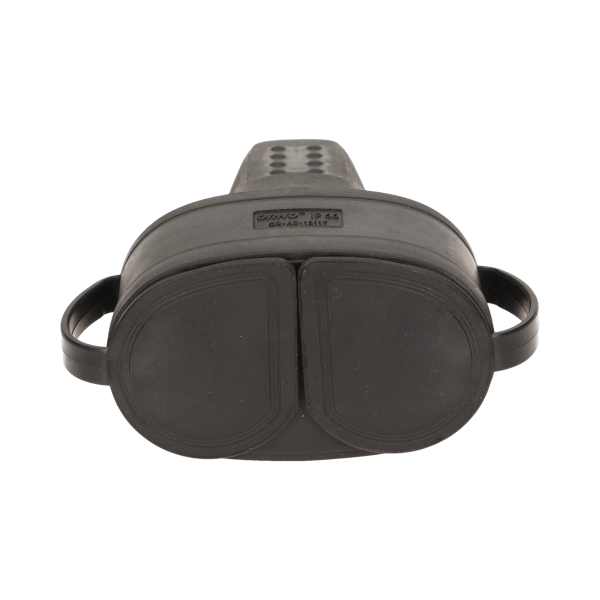 Bryzgoszczelne, podwójne gniazdo gumowe 2P+Z, IP44