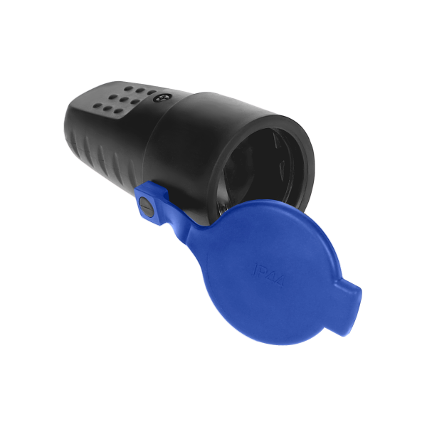 Rubber plug-in socket 2P+Z with grounding, schuko