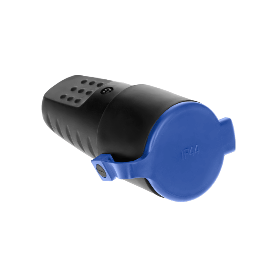 Rubber plug-in socket 2P+Z with grounding, schuko