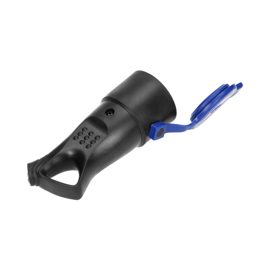 Weatherproof, rubber plug-in socket (2P+E) with holder, IP44, black, Schuko