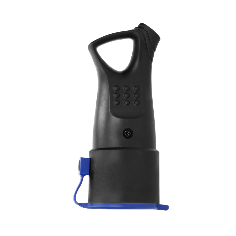 Weatherproof, rubber plug-in socket (2P+E) with holder, IP44, black, Schuko