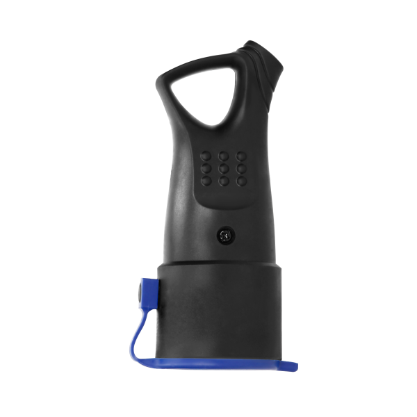 Weatherproof, rubber plug-in socket (2P+E) with holder, IP44, black, Schuko