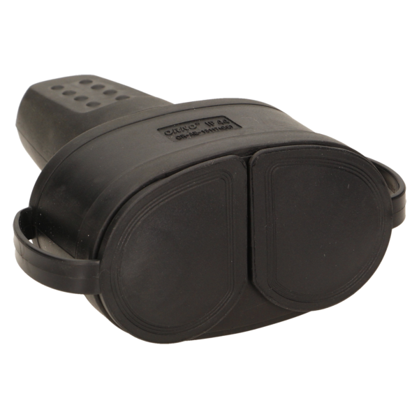 Double rubber plug-in socket with holder, schuko