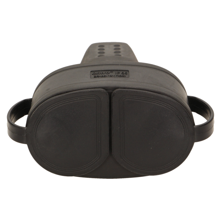 Double rubber plug-in socket with holder, schuko