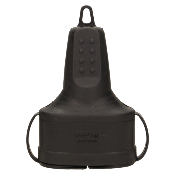 Double rubber plug-in socket with holder, schuko