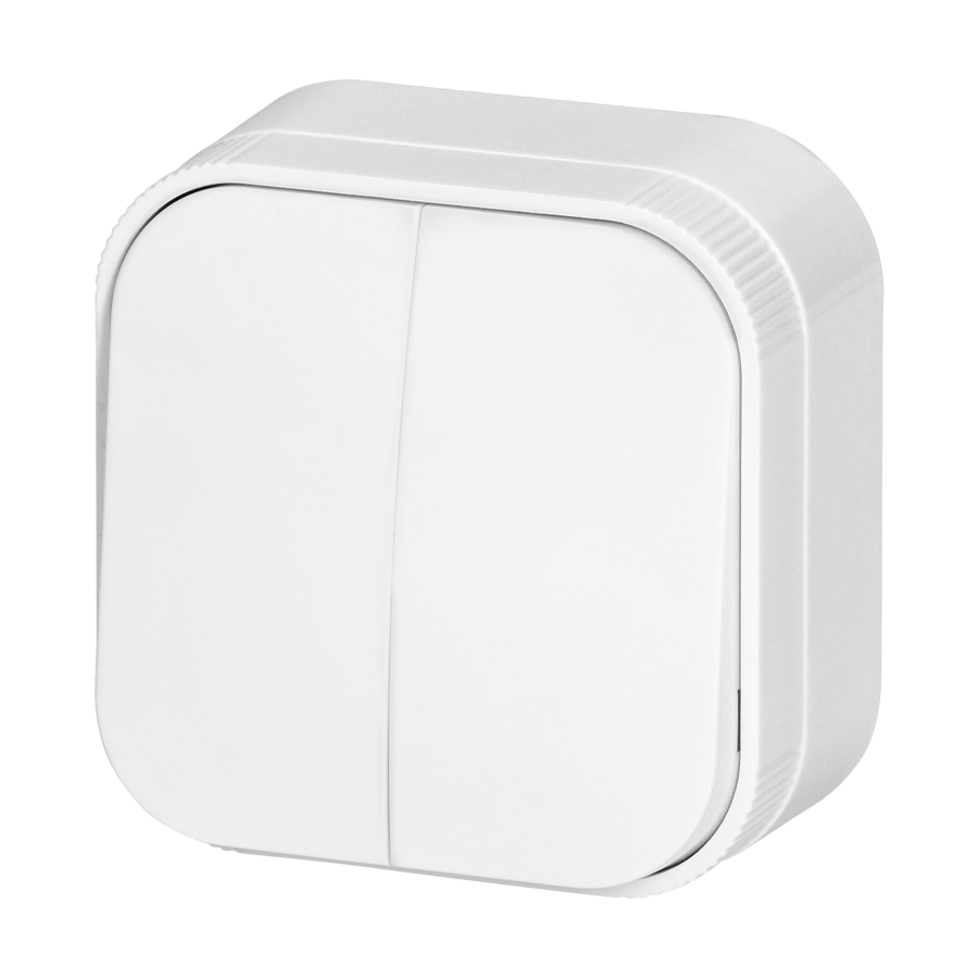 Surface-mounted two-gang switch ToDo IP20, white