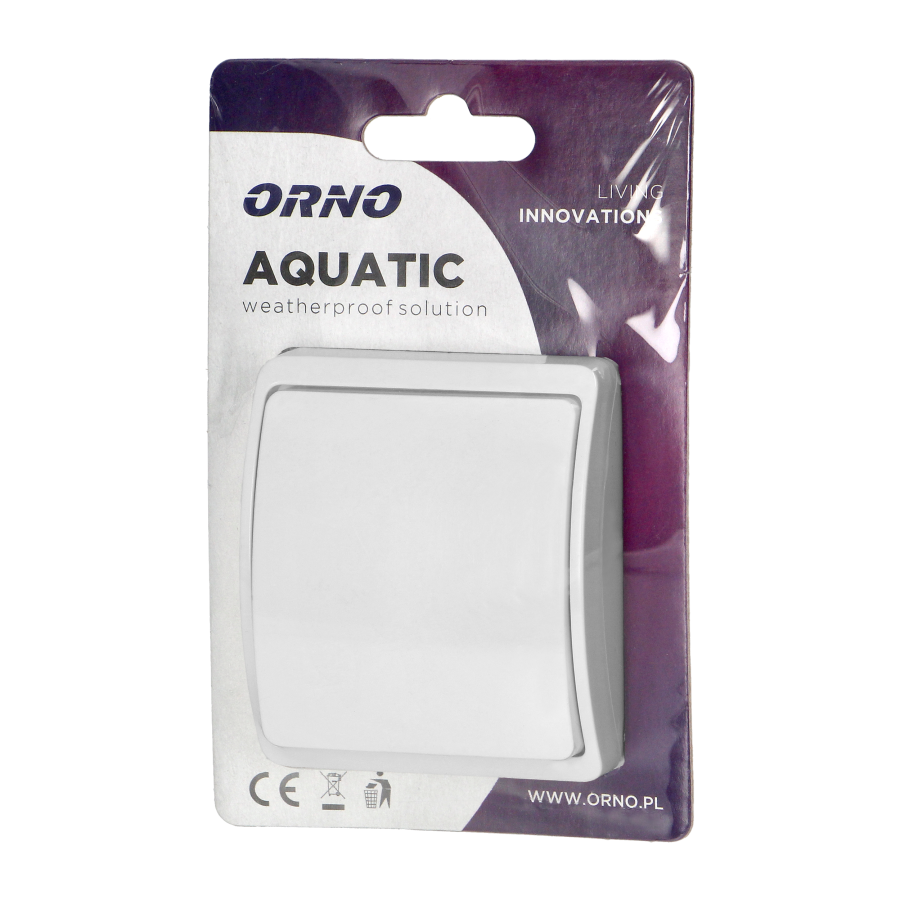 Surface-mounted single-pole switch  AQUATIC IP44 white