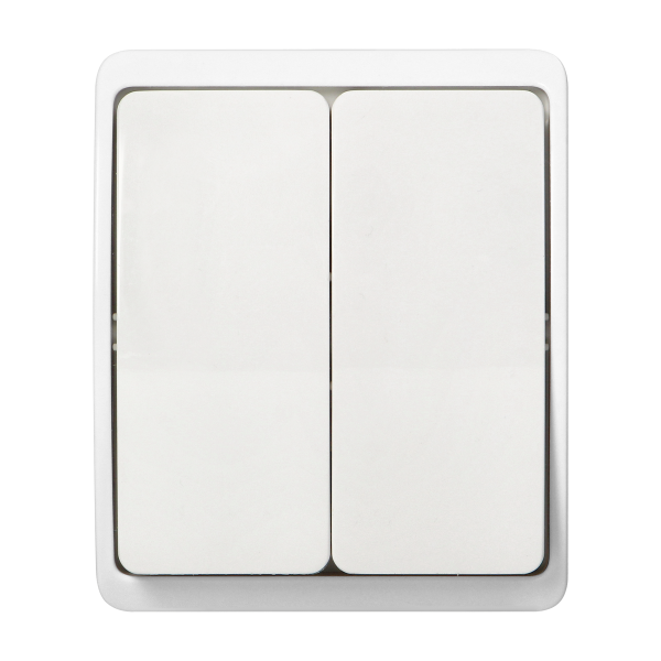 Surface-mounted two-button switch  AQUATIC IP44 white