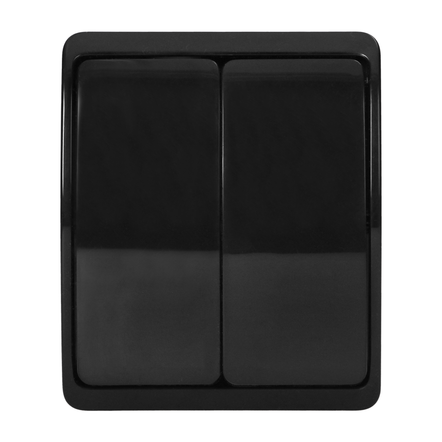 Surface-mounted two-button switch  AQUATIC IP44 black