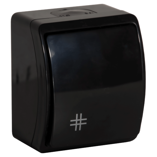 Surface-mounted four-way switch AQUATIC IP44 black, 10 pcs.