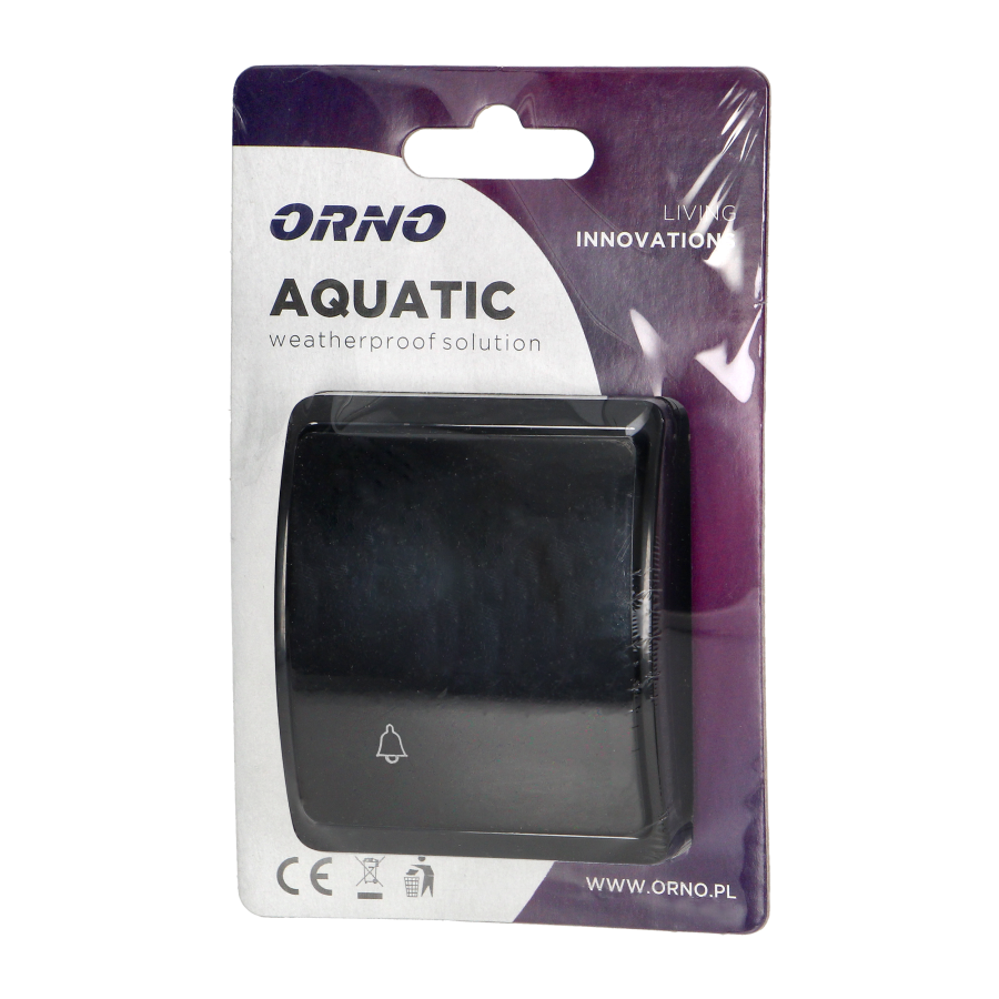 Surface-mounted doorbell button AQUATIC IP44 black