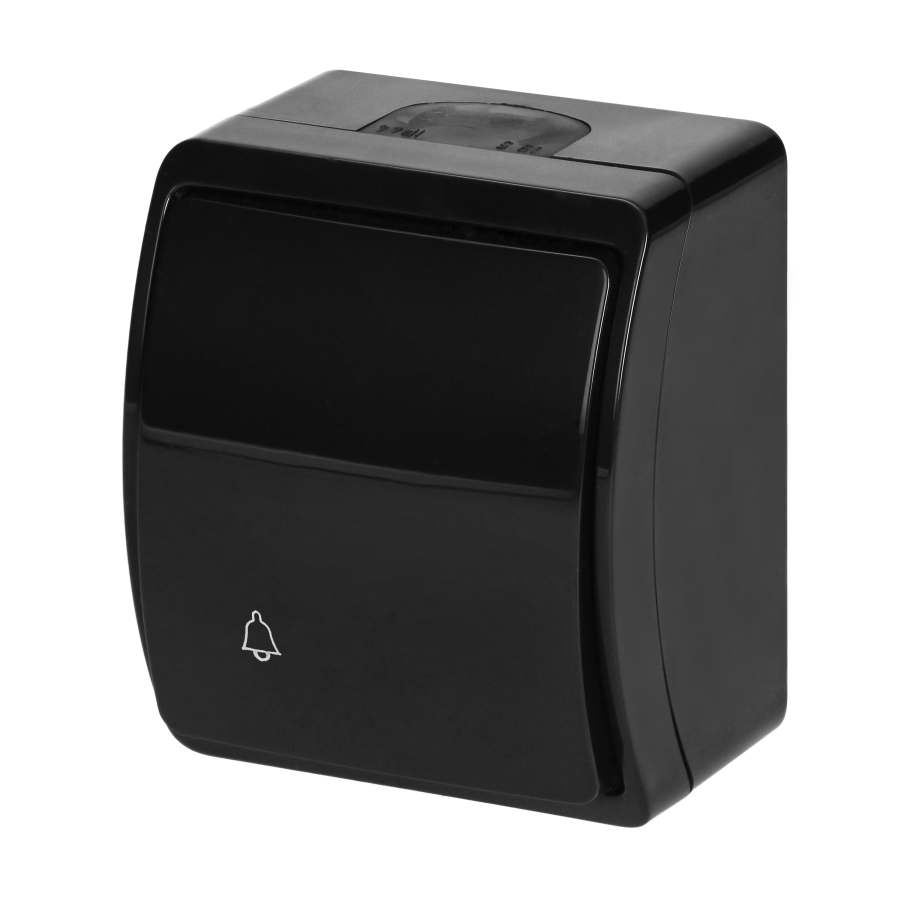 Surface-mounted doorbell button AQUATIC IP44 black