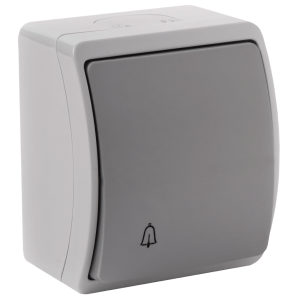 Przycisk dzwonek n/t AQUATIC, IP44, szaro-grafitowy, 10 szt.