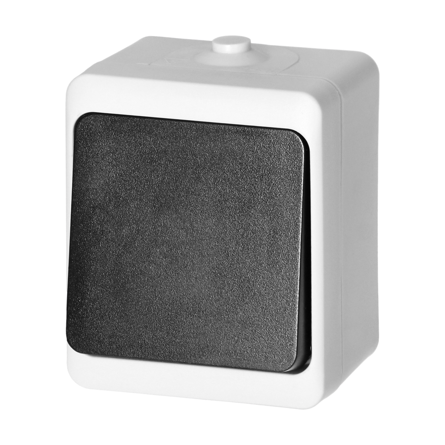 AQUATIC MINI IP54 Single-pole switch, white/black