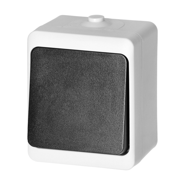 Łącznik jednobiegunowy  AQUATIC MINI IP54 biało-czarny