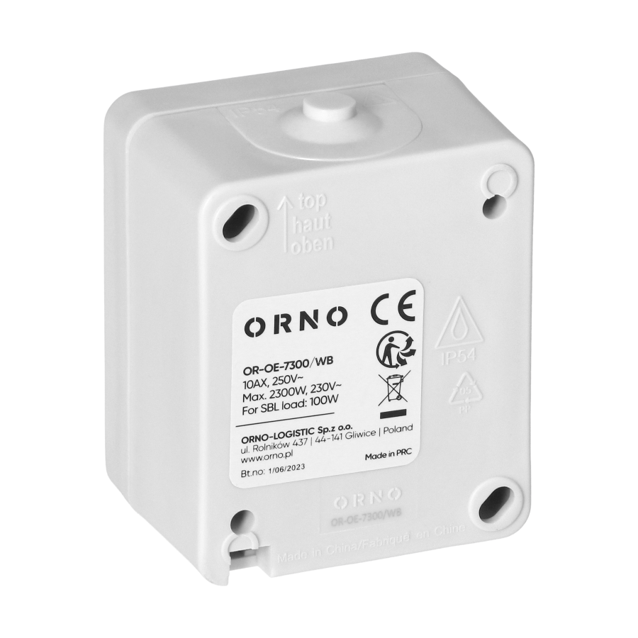 AQUATIC MINI IP54 Single-pole switch, white/black