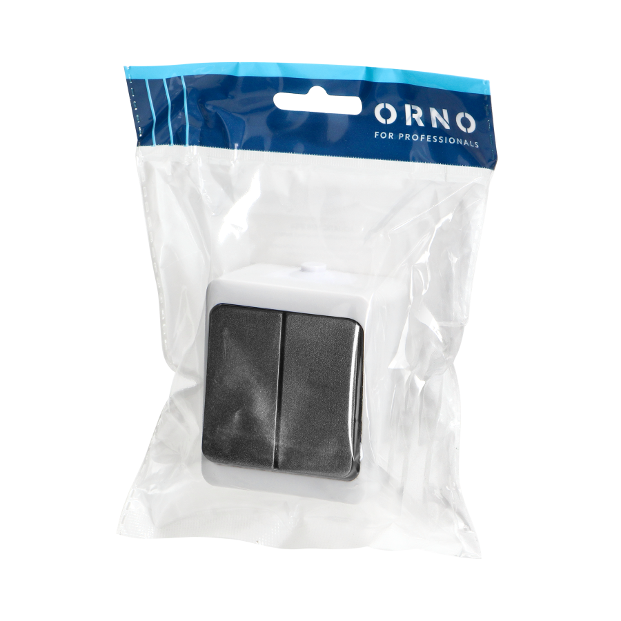 AQUATIC MINI IP54 Two-button switch, white/black