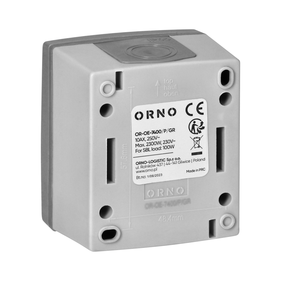 AQUATIC PRO IP55 Single-pole switch with illumination, grey/graphite