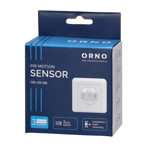 Motion sensor for installation box, 2-wire, 160°, IP20, 300W, white