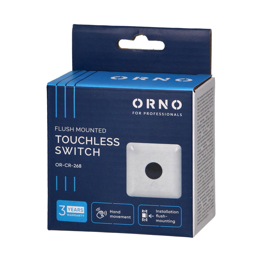 Flushmounted touchless switch, 5cm, IP20,max. 1200W
