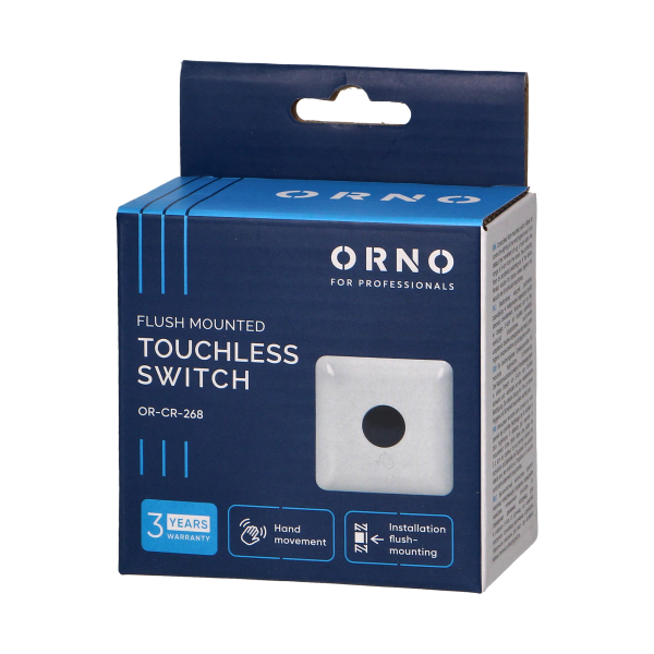 Flushmounted touchless switch, 5cm, IP20,max. 1200W