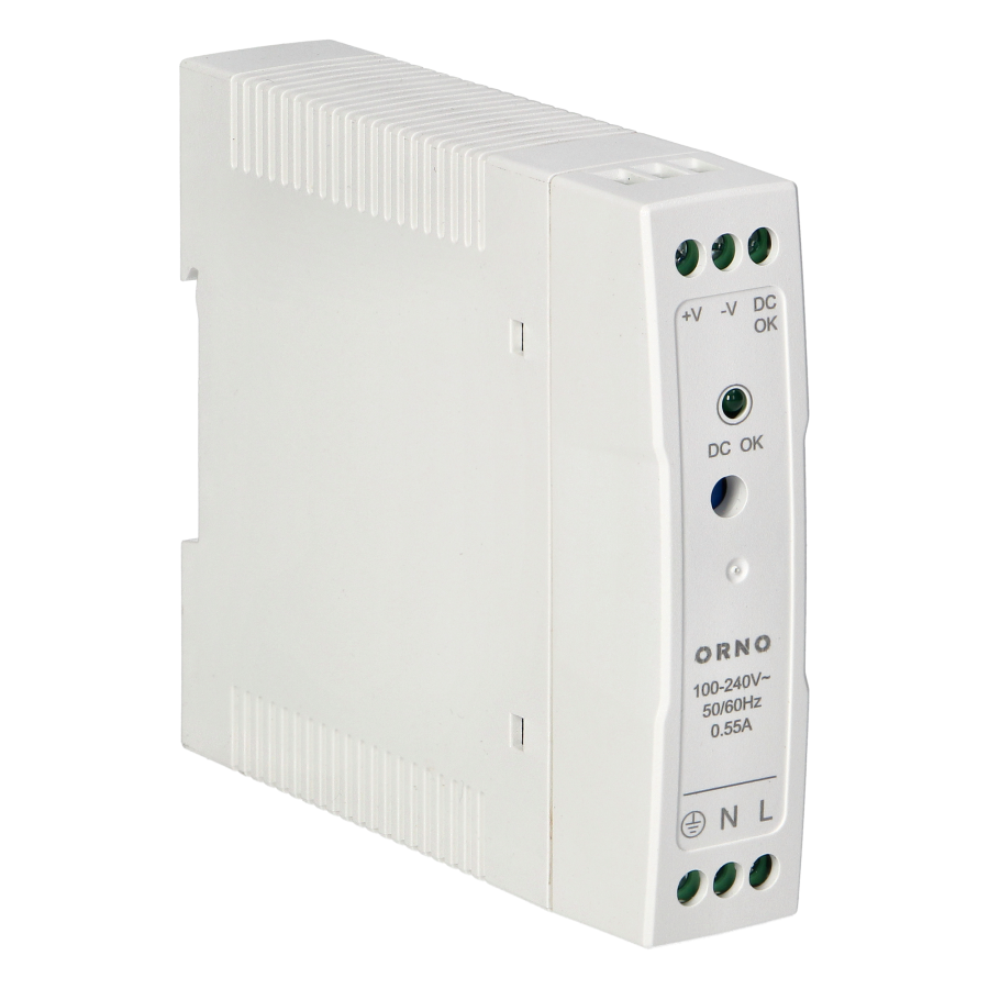 Industrial power supply for a DIN rail, 24VDC, 0.42A, 10W, plastic housing