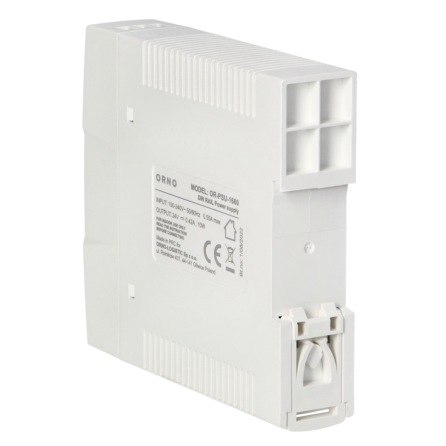 Industrial power supply for a DIN rail, 24VDC, 0.42A, 10W, plastic housing
