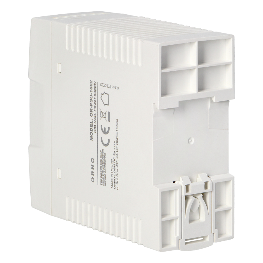 Industrial power supply for a DIN rail, 24VDC, 1.7A, 40W, plastic housing