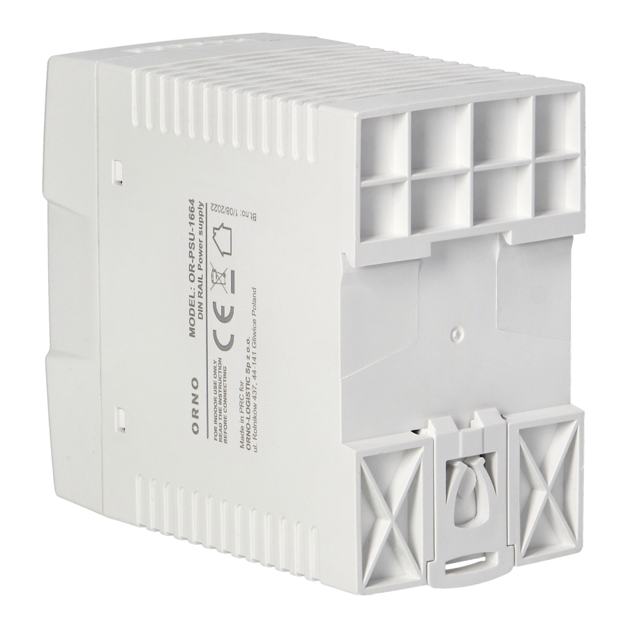 Industrial power supply for a DIN rail, 24VDC, 4A, 96W, plastic housing