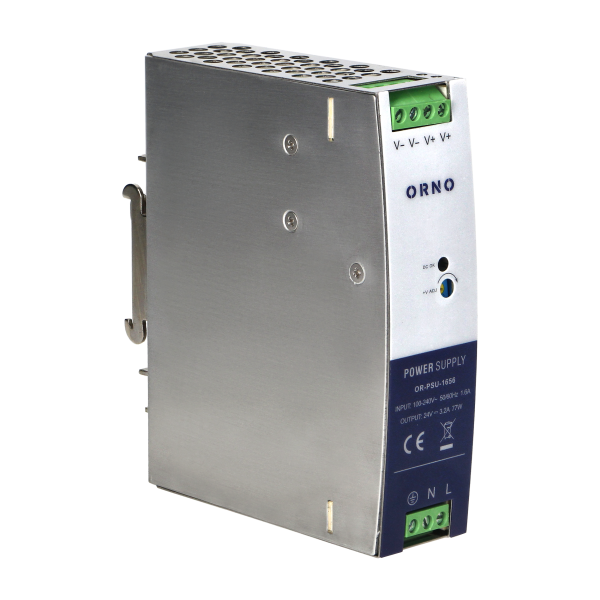 Industrial power supply for a DIN rail, 24VDC 3.2A 77W, metal housing