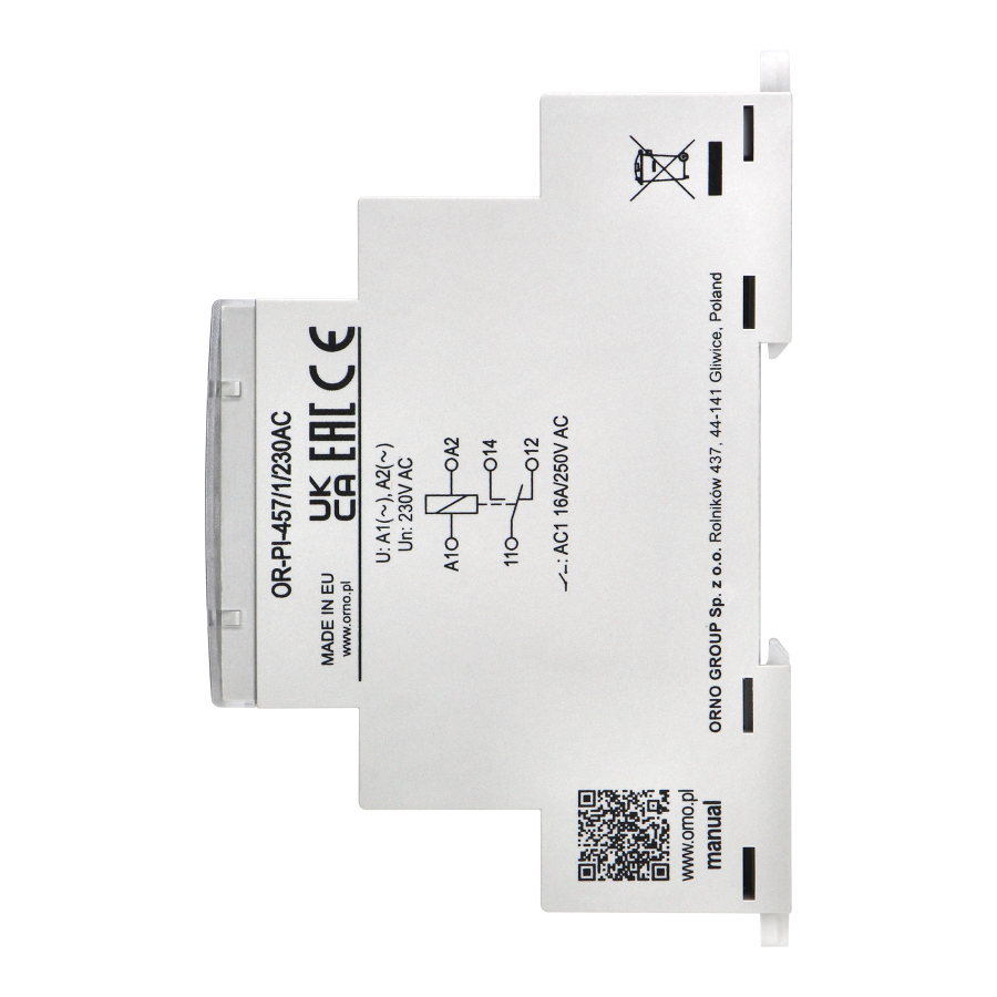 Installation relay, 1P 230 VAC 16A