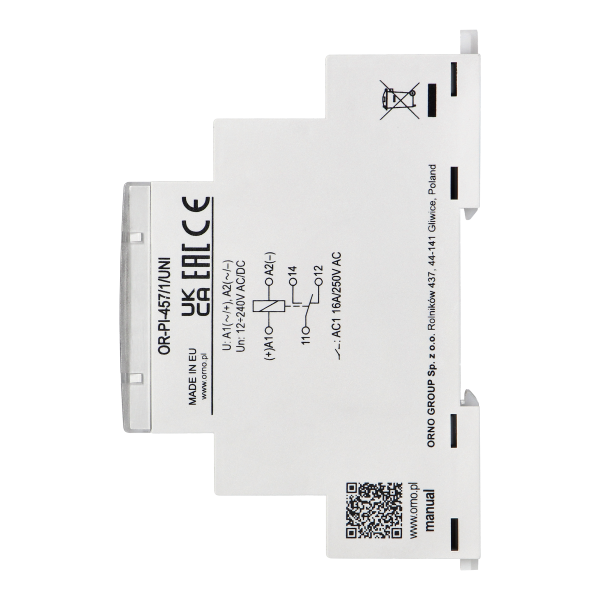 Installation relay, 1P 16A, 12-230 VUC