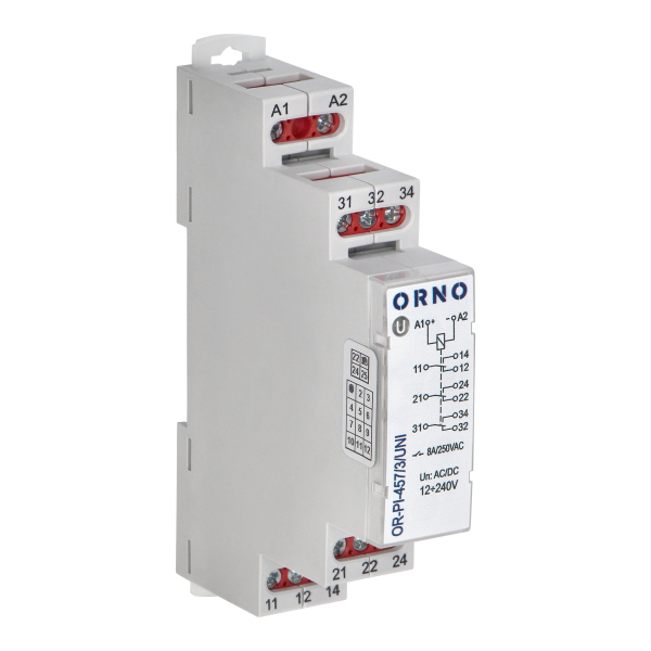 Installation relay, 3P 8A, 12-230 VUC