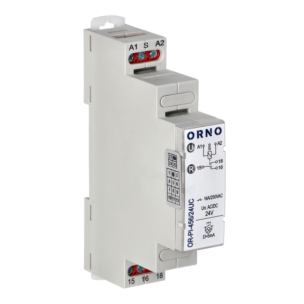 Installation bistable relay, 24 VAC / DC, 16A