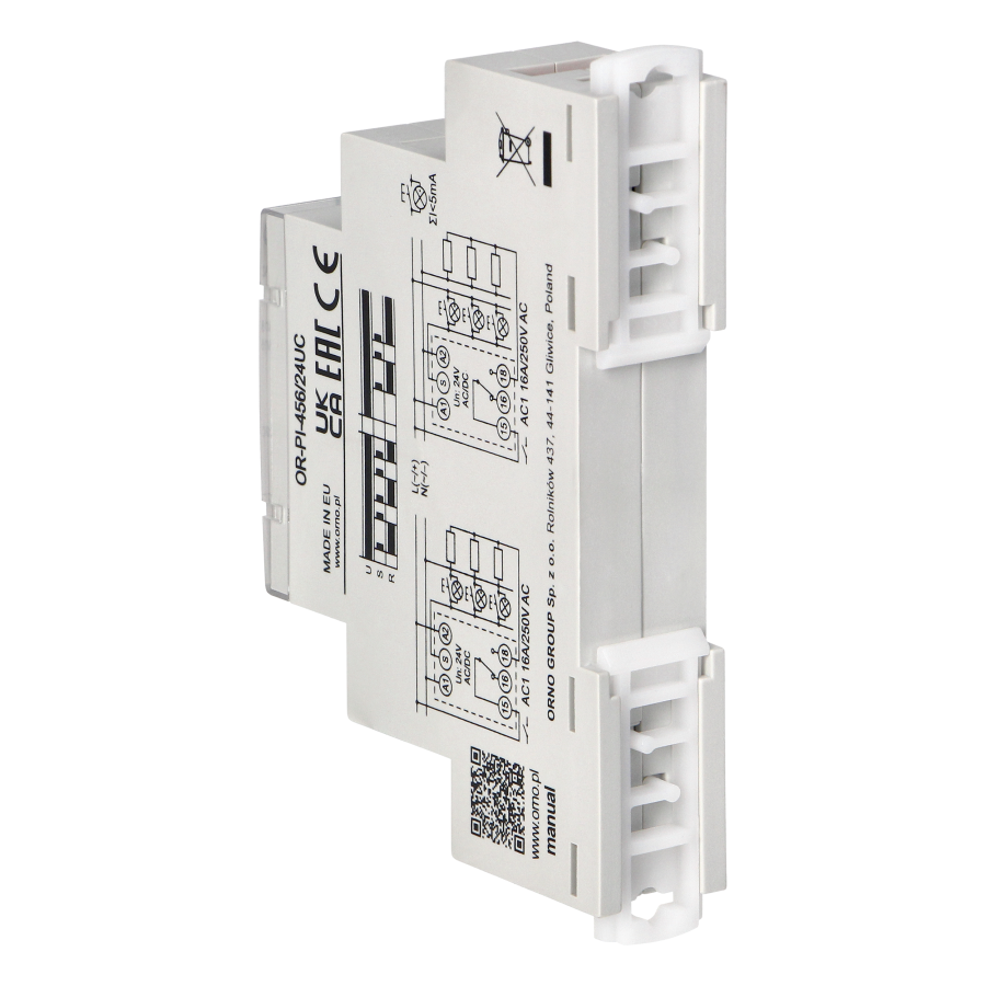 Installation bistable relay, 24 VAC / DC, 16A