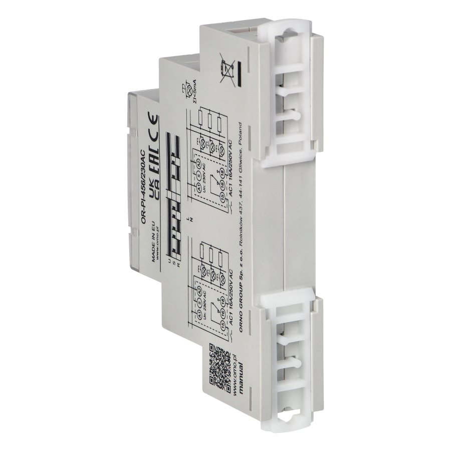 Installation bistable relay, 230 VAC, 16A