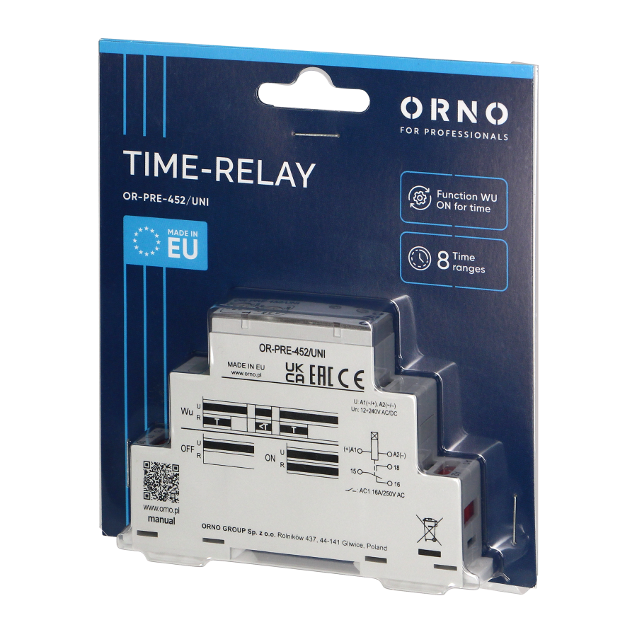 Time relay - activation for a preset time, universal power supply