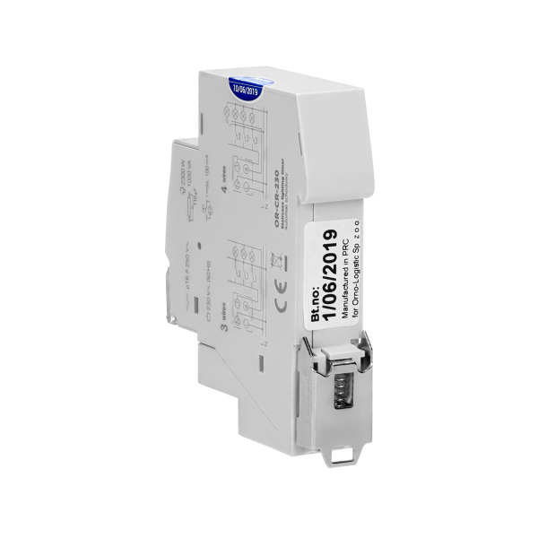 Automat schodowy, instalacja 3 lub 4 żyłowa, 1 moduł, DIN TH-35mm