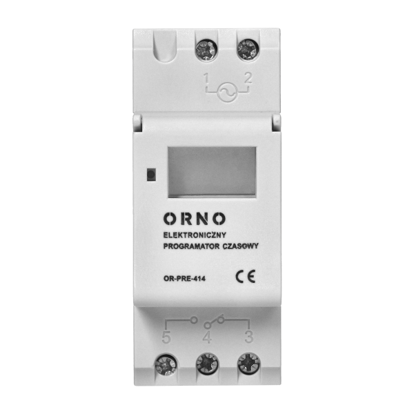 Elektroniczny programator czasowy, 16 programów, 2 moduły, DIN TH-35mm