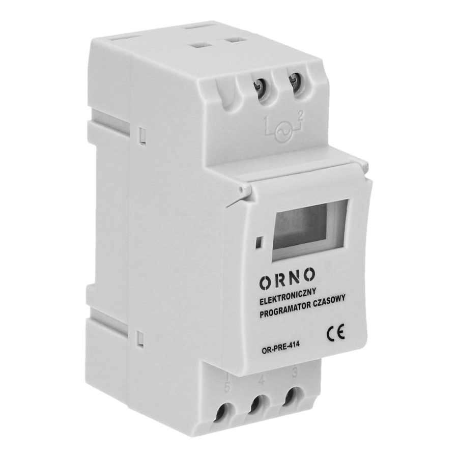 Elektroniczny programator czasowy, 16 programów, 2 moduły, DIN TH-35mm