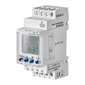 Elektroniczny programator czasowy, 52 programy, 3 języki menu, 2 moduły, DIN TH-35mm