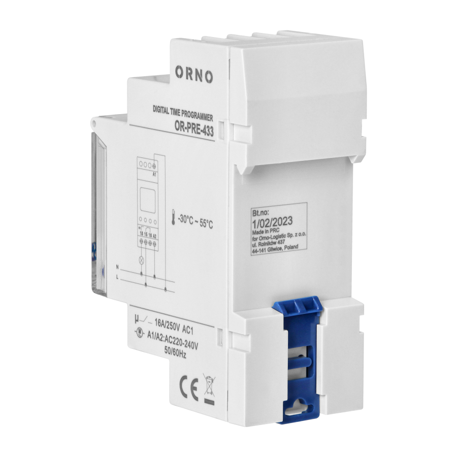DIN rail weekly digital timer