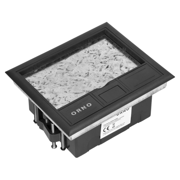 Floor box for module sockets 4 x 45x45mm or 8 x 22.5x45mm, cover: own material, black