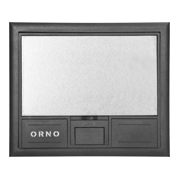 Floor box for module sockets 4 x 45x45mm or 8 x 22.5x45mm, cover: stainless steel, black